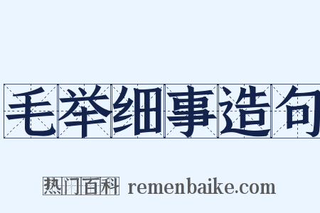 毛举细事造句是什么意思的图片